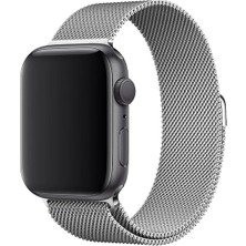 Basias Apple Watch Uyumlu Seri 7 6 5 4 3 2 1 Se 42MM-44MM-45MM Metal Hasır Milano Kordon Kayış Mıknatıslı