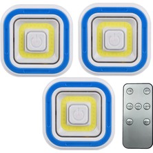 Powermaster PM-6936 Cob Ledli Pilli Uzaktan Kumandalı Üçlü Lamba
