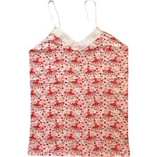 Royaleks Kadın Askılı Desenli Atlet Dantelli Empirme Pamuklu Penye D1