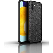 Kilifone - Galaxy A03 - Kılıf Deri Görünümlü Auto Focus Karbon Niss Silikon Kapak