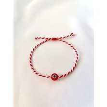 Atelier Çağla Kırmızı Cam Nazar Boncuklu Marteniçka Bileklik