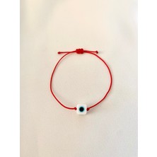 Atelier Çağla Küp Nazar Boncuklu Kırmızı Ip Bileklik