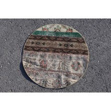 Türk Halısı, Eskitme Halı, Halı, 80X80 cm Bej Halı, El Yapımı Duvar Asma Halı, Bohemsı Küçük Halı,