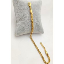 Heviss Altın Kaplama Halat Zincir Bileklik 4mm