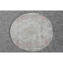 Eskitme Halı, Türk Halısı, Halı, 73X73 cm Bej Halı, Anadolusı Hediyelik Halı, Kabilesı Banyo Halı,