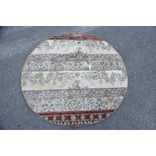 Eskitme Halı, Türk Halısı, Halı, 110X110 cm Yeşil Halı, Bohemsı Mutfak Halı, Yün Kapı Paspası Halı,