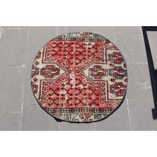 Türk Halısı, Eskitme Halı, Halı, 90X90 cm Kırmızı Halı, Anadolusı Yatak Odası Halı,  4903