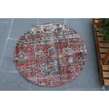 Eskitme Halı, Türk Halısı, Halı, 70X70 cm Kırmızı Halı, Anadolusı Araba Paspası Halı,  5086