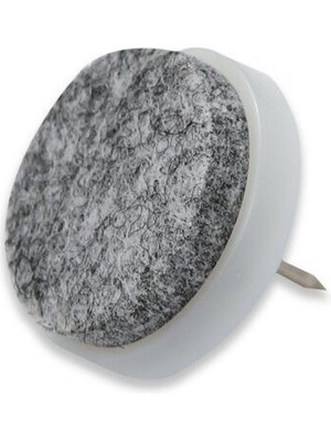 4 Adet Çap 15 mm, Beyaz Plastik Tabanlı Kendinden Çivili Sandalye Keçesi