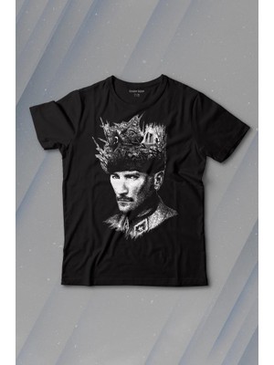 Kendim Seçtim Atatürk Çanakkale Silüet Tipografi Mustafa Kemal Cumhuriyet Baskılı Çocuk T-Shirt