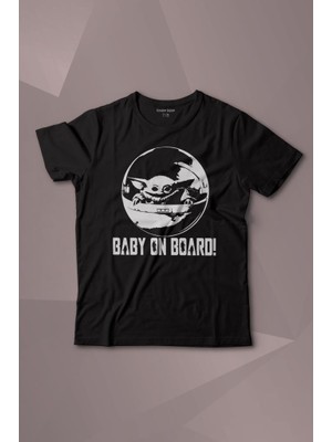 Kendim Seçtim Baby On Board Yoda Star Wars Bebek Mandalorian Jedi Baskılı Çocuk T-Shirt