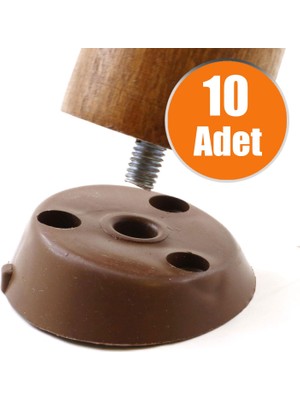 Badem10 Mobilya Masa Sehpa Ayağı Bağlantı Aparatı Açılı Dereceli Ayak Tabanı Kahverengi (10 Adet)