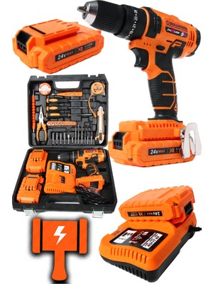 Bulldozer Maximum 36 Parça Setli Darbeli Akülü Vidalama Şarjlı Matkap