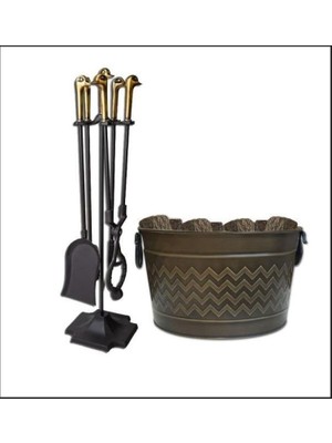 iştebufiyat Şömine Aksesuar Seti Antik Eskitme