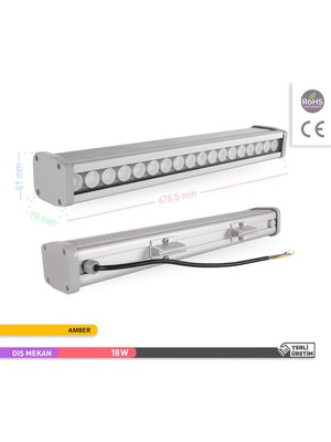 Ack 18W LED Wallwasher Amber Işık 480MM