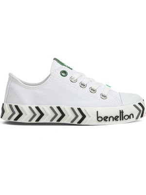 Benetton® | BN-30635-3374 Beyaz Siyah - Çocuk Spor Ayakkabı