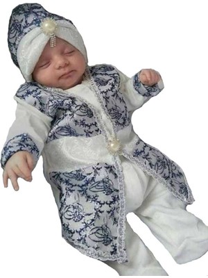 Tuğra Şehzade Erkek Bebek Mevlüt Takımı - Lacivert Gümüş