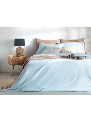 English Home Premium Soft Cotton Çift Kişilik Nevresim Takımı 200 x 220 cm Mavi