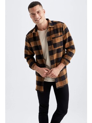 DeFacto Regular Fit Kareli Uzun Kollu Gömlek S1238AZ22AU