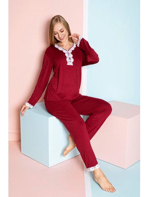 Nisanca Uzun Kollu Bambu Anne Pijama Takımı- Genç Anne Serisi