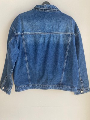 WE11 Erkek Lacivert Oversize Kesim Denim Ceket