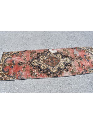 Eskitme Halı, Türk Halısı, Halı, 71X224 cm Mavi Halı,  Merdiven Halı, Yün Koridor Halı,  10358