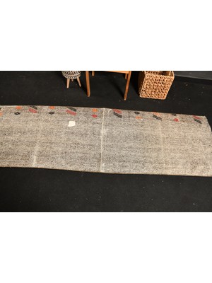 Türk Halısı, Eskitme Halı, Halı, 70X210 cm Bej Halı, Anadolusı Mutfak Halı, El Yapımı Mutfak Halı,