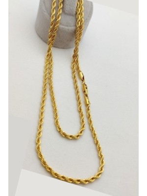 Heviss Altın Kaplama Burgu Kolye 3 mm 50 cm