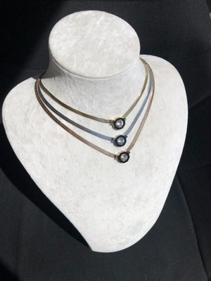 Heviss  Kadın Çelik Kolye Baget Taşlı gümüş