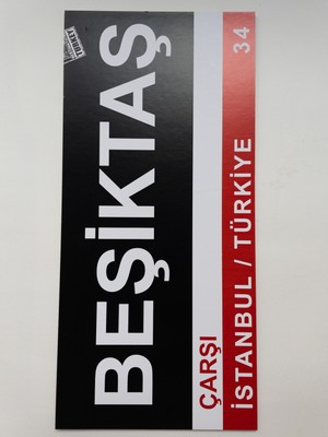 Niceand Bonita Beşiktaş, Çarşı, Istanbul, Siyah, Beyaz, Kırmızı, Yapışkanlı Tablo