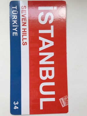 Niceand Bonita Istanbul, 34, Seven Hills, Türkiye, Istanbul Siluetli, Kırmızı, Beyaz, Koyu Mavi Yapışkanlı Karton Tablo