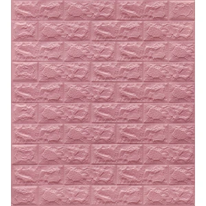 NW03 Pembe Tuğla Kendinden Yapışkanlı Yumuşak Esnek Duvar Paneli