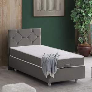 Glamis Tek Kişilik Baza Başlık Letto Yatak Seti - Gri