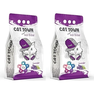 Cat Town Lavanta Kokulu Bentonit Ince Taneli Kedi Kumu 10 Lt x 2 Adet