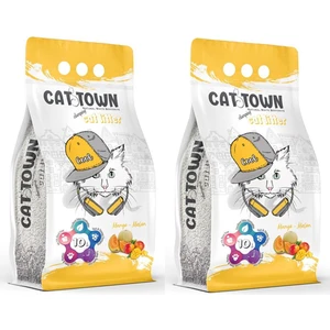 Cat Town Mango ve Kavun Kokulu Bentonit Ince Taneli Kedi Kumu 10 Lt x 2 Adet