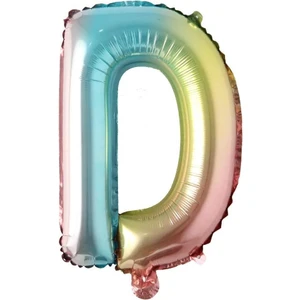 Patladı Gitti D Harf Gökkuşağı Folyo BALON16 Inç 36 cm