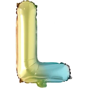 Patladı Gitti L Harf Gökkuşağı Folyo BALON16 Inç 36 cm