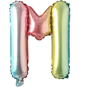 Patladı Gitti M Harf Gökkuşağı Folyo BALON16 Inç 36 cm