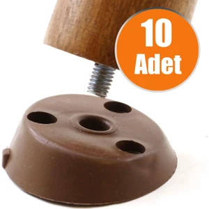 Mobilya Masa Sehpa Ayağı Bağlantı Aparatı Açılı Dereceli Ayak Tabanı Kahverengi (10 Adet)