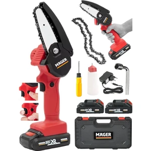 Alman 88 V 10 Ah Çift Akülü Çantalı Şarjlı Dal Ağaç Kesim Budama Bıçkı Makinası
