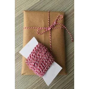 TıkTık AL 10 Metre Kırmızı Beyaz Yılbaşı Paket ve Marteniçka Bileklik İpi