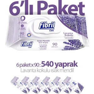Lavanta Sensitive Islak Mendil 6 x 90 Yaprak