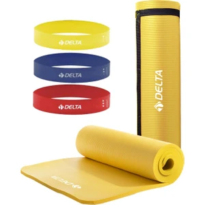 Konfor Zemin 10 mm Taşıma Askılı Pilates Minderi 3'lü Squat Bandı Egzersiz Direnç Lastiği