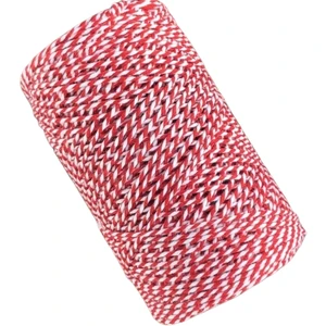 Kezban Tekstil Kırmızı Beyaz Yılbaşı Paket Ipi Hediye Paketleme Ipi 200 Metre Marteniçka Ipi Twine Baker