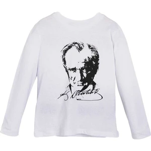 Mustafa Kemal Atatürk Baskılı Çocuk Uzun Kollu T-Shirt
