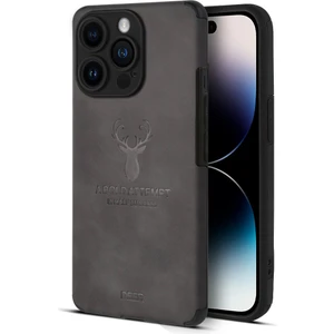 Iphone 14 Pro Max Ince Mat Deri Telefon Kılıfı - Siyah (Yurt Dışından)
