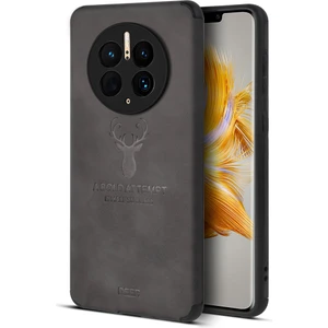 Huawei Mate 50 Pro Ince Mat Deri Telefon Kılıfı - Siyah (Yurt Dışından)