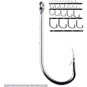 1466 Delikli Tırnaklı Papağan Olta Iğnesi 100'LÜ Kutu Nikel