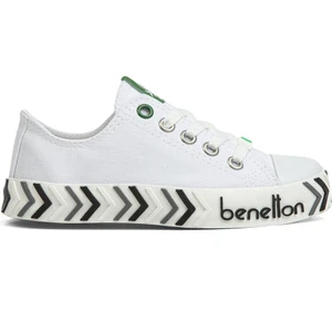 Benetton® | BN-30635-3374 Beyaz Siyah - Çocuk Spor Ayakkabı