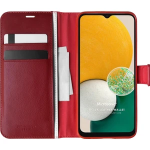 Samsung Galaxy A04S Kılıf Delux Leather Wallet Kırmızı